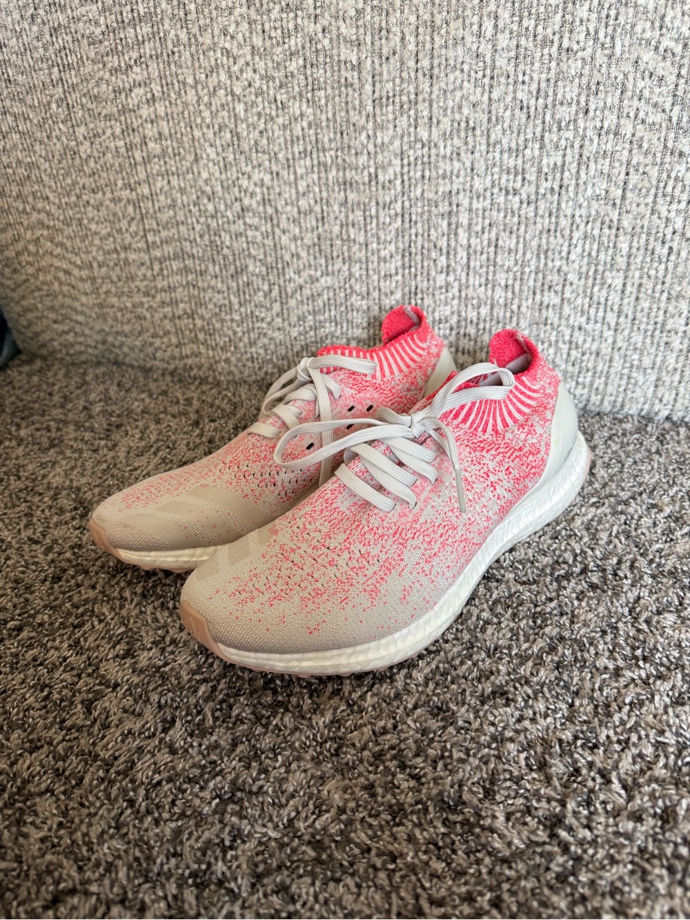 adidas Women's Ultraboost Uncaged Knit Running Sneakers - Pink/White Size 10
